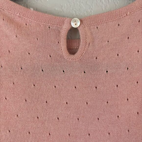 Vintage Clan Douglas Cashmere and Silk Blend Short Sleeve Pink Sweater Small - Picture 3 of 8